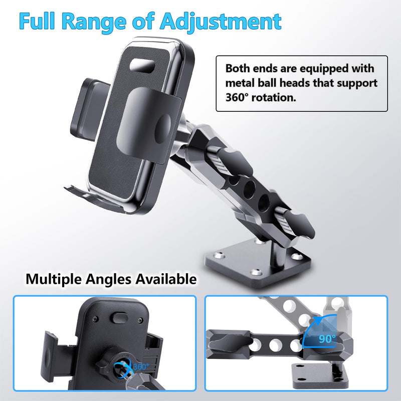 Clip Phone Mount for 2024-2026 Jeep Wrangler JL JLU Gladiator JT 4XE | Compatible with 2/4 Door, Made of Metal, For All Smartphones, NOT fit JK JKU Mechanical