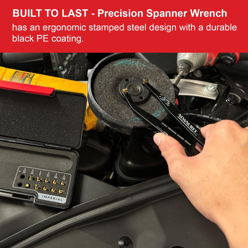 25-Piece Adjustable Pin Spanner Wrench Set | Universal 25pc variable pin spanner wrench set for hydraulic cylinders, coilovers, shock adjustment & industrial locknuts Black 25PCS