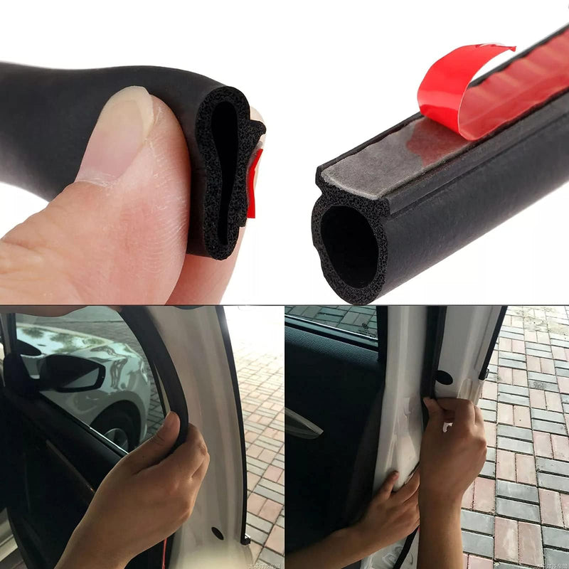 D-Shape Heavy Duty Weather Stripping 1/2"×7/16" Rubber Seal Weatherstrip Hollow with Bulb Door Gasket Strip(Self-Adhesive) for Automotive Truck RV Door Window Soundproof, 16FT 1/2” X 7/16” 16Feet