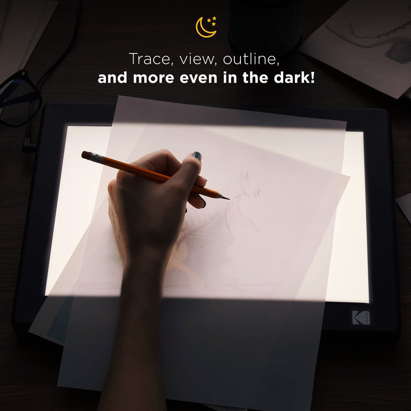 KODAK RODLLP5X4 Light Box, Tracing Light Box, Slide Viewer, White, 5"x4" | 98% Color Restoration, Slides & Negatives, USB or AAA Power, Glare-Free LED for Drawing Board & Tracing, Product Photography 5”x4”