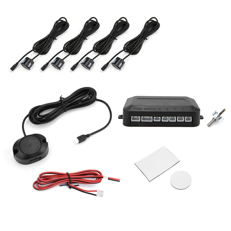 Car Reverse Backup Parking Sensor Radar System, Car Parking Sensor 12v Auto Vehicle Sound Warning Beep Alarm Buzzing Alert Universal Distance Detection Rear Reversing Assistance Reminder 30CM~150CM
