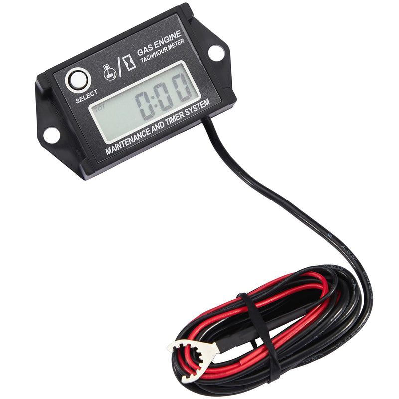CarBole Digital Hour Meter Tachometer, Small Engine Hour tachomete, RPM Gauge Meter for Lawn Mower Skis Dirt Bike Boat Marine Snowmobile Generator and Gas Engine