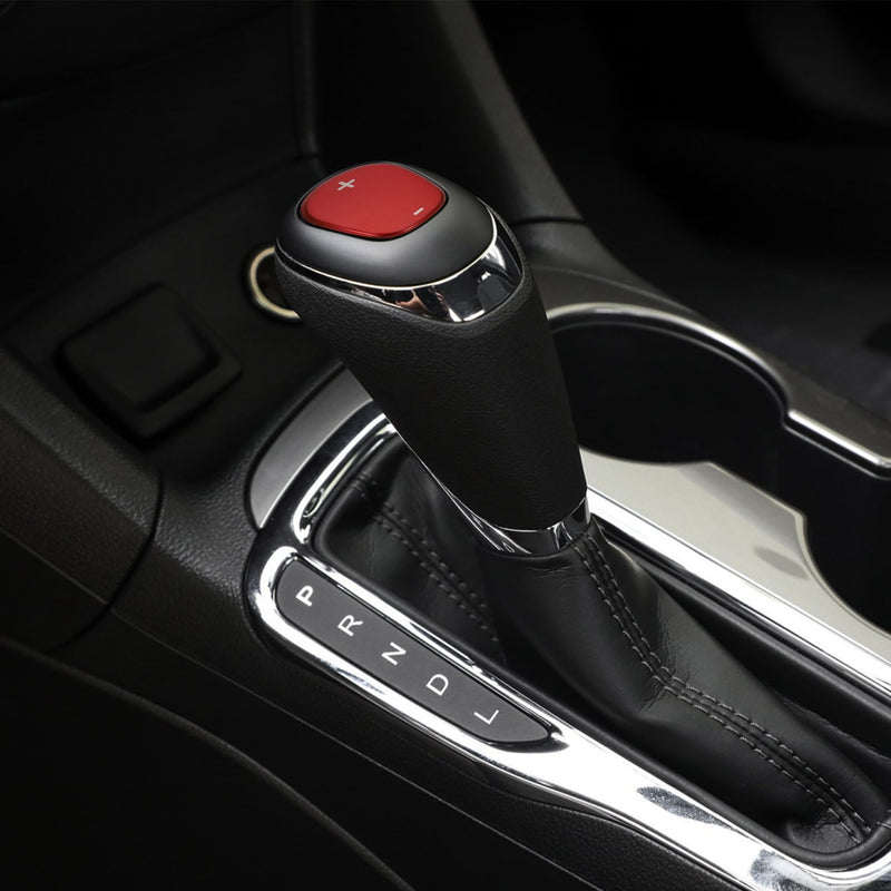 TOMALL Stainless Steel Car Gear Shift Knob Cover Compatible with Chevy Equinox 2018-2020 Shift Panel Trim Gear Lever Cover Trim for Car Interior Center Console Accessories (Red) Stainless Gear-Red