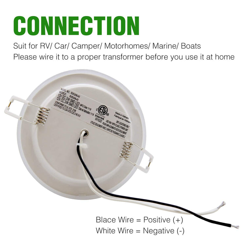 12 Volt RV Interior Light Recessed Mount - 6Packs, 3Inch RV Puck Light, 4W 4000K Cool White, for RV Trailer Camper Motorhome Van Boat Yacht Dia-3inch-6pack 4000K Cool White Light