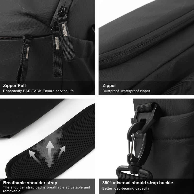 Camera Bag Crossbody Waterproof Sling Purse Case Small Photography Shoulder Messenger Bag Backpack with Tripod Holder for DSLR SLR Mirrorless Camera Black