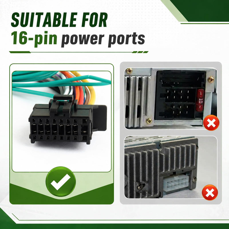 16 Pin Radio Wiring Harness Replacement,Stereo Wiring Harness Connects Stereo to Car Electrical System,Wirings Harnesses Compatible with Pioneer DEH AVH AVIC MVH FH SPH