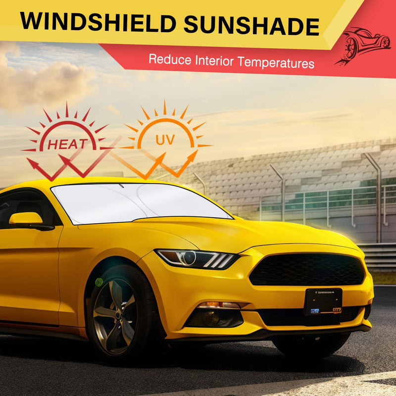 Sun Shade for Car Windshield, Foldable Universal Car Windshield Sun Shade UV Rays Reflective Sun Visor Shade Keeps Vehicle Cool for Cars, Trucks, SUVs (59 x 31.5 in) Silver, 59’‘x31.5"