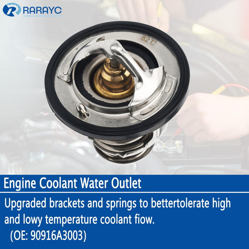 163210A040 Coolant Water Outlet with 90916-A3003 Thermostat Compatible with 2004-2006 Lexus RX330,2004-2006 Toyota Sienna Replacement Engine Water Outlet Thermostats 902-5123XD, 90916-03129