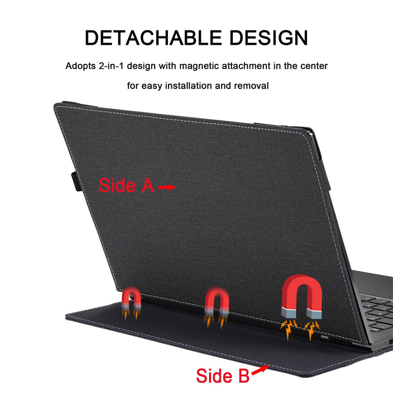 Laptop Case Cover for HP Envy x360 2-in-1 Laptop 16-ad 16z-ad 16-ac 16t-ac & for HP Zbook Firefly 16 Inch G11,Separable PU leather Protective Bag Accessories with thermal vent (Dark Grey) Dark Grey
