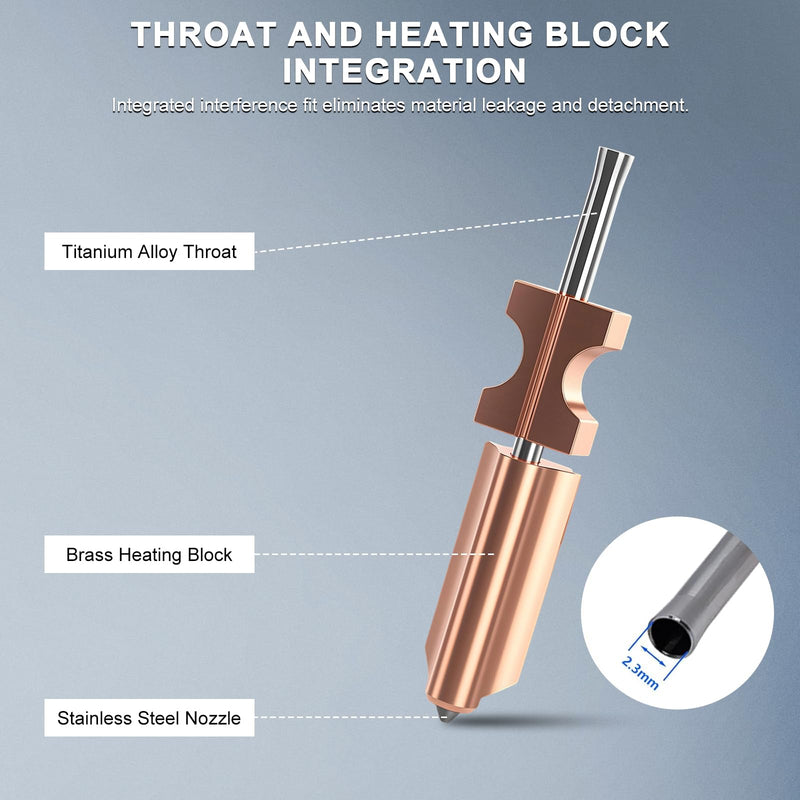 4Pack Integrated AD5X Nozzle Kit Compatible with Flashforge Adventurer 5X (0.25/0.4/0.6/0.8mm), Quick-Detachable High Flow Design, Original-Spec Upgraded Accessories, Extra 4PCS Silicone Socks 0.25+0.4+0.6+0.8mm