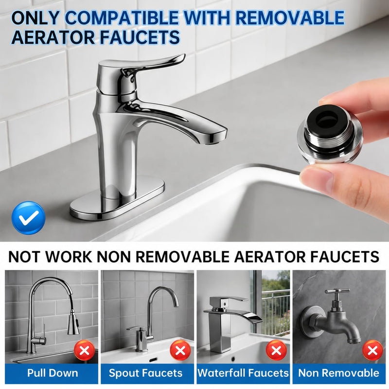 Indoor Sink Hose Attachment for Faucet - (50 FT) Faucet Hose with 7 Adapters for Kitchen Sink Bathroom Sink Faucet, Watering Houseplants, Washing Pets, Household Cleaning, Car Washing 50FT