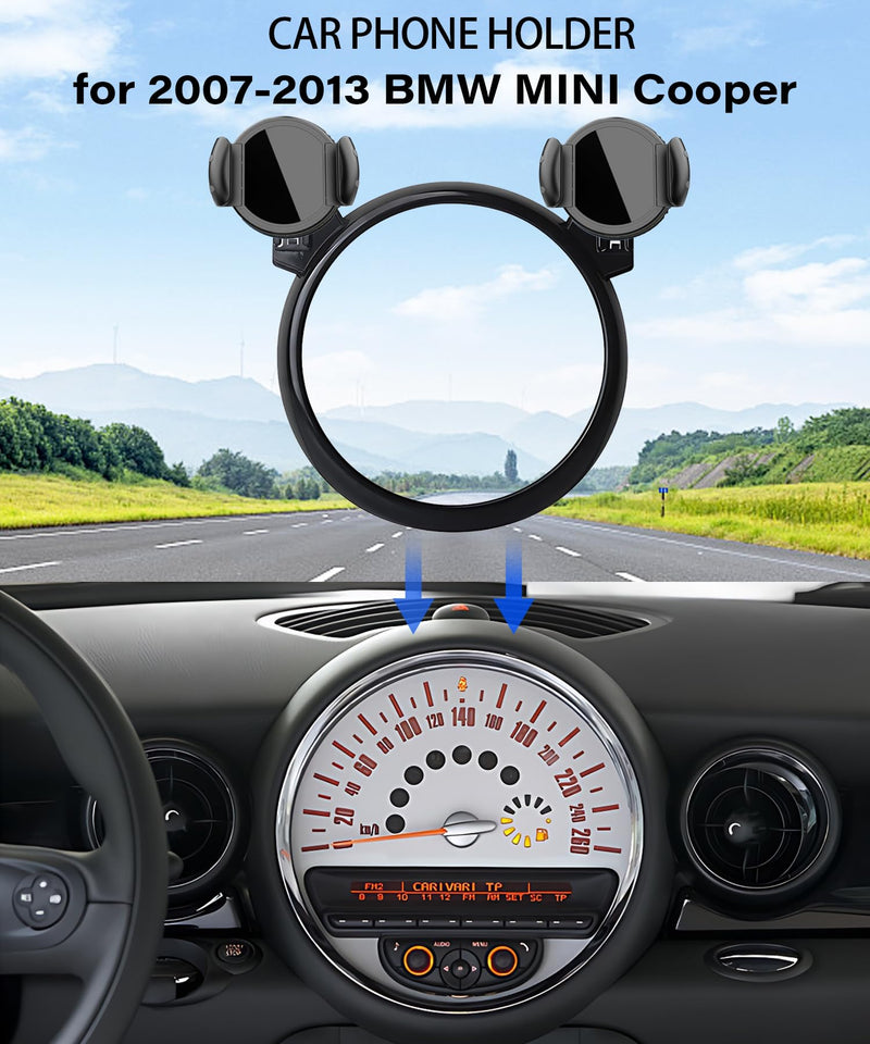 Car Phone Mount for BMW MINI Cooper 2007-2013 | 2007-2013 BMW MINI Cooper MagSafe Strong Magnets Cell Phone Holder, with Portable Phone Gripper 360° Rotation for 2007-2013 BMW MINI Cooper