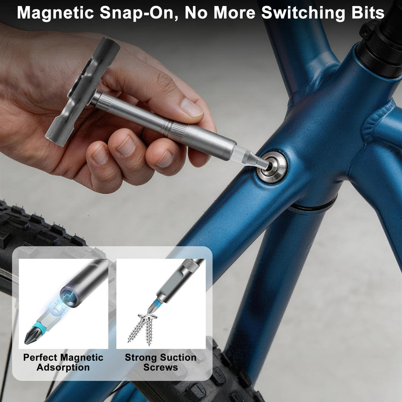 24 in 1 Magnetic Screwdriver Set, Ratchet Mini Screwdriver Set with Multi Bits, Portable Screwdriver Sets Detachable T Handle with Storage Case Repair Tool Kit for Furniture Computer Bicycle or DIY 24 In 1