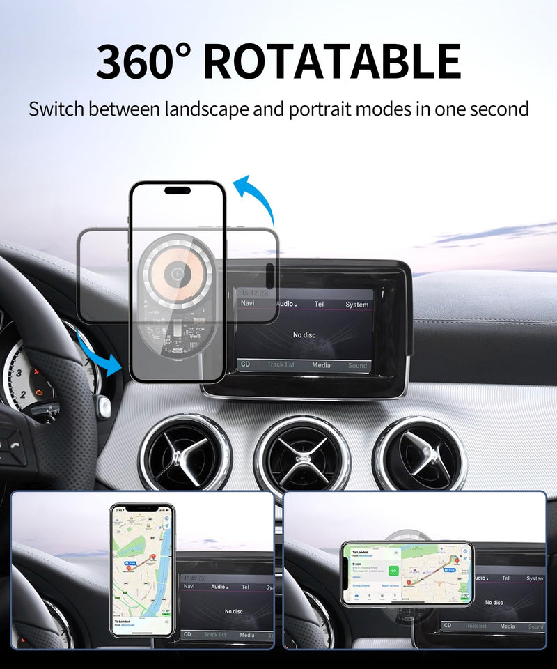 15W Wireless Charger Car Phone Holder for Mercedes-Benz CLA/GLA-Class 2015 | 5.8" Screen Magsafe Accessories Fast Charging Magnetic Cell Phone Holder Clip Compatible with iPhone Android, 3D Fit Bracket 5.8-inch for 2015 CLA/GLA