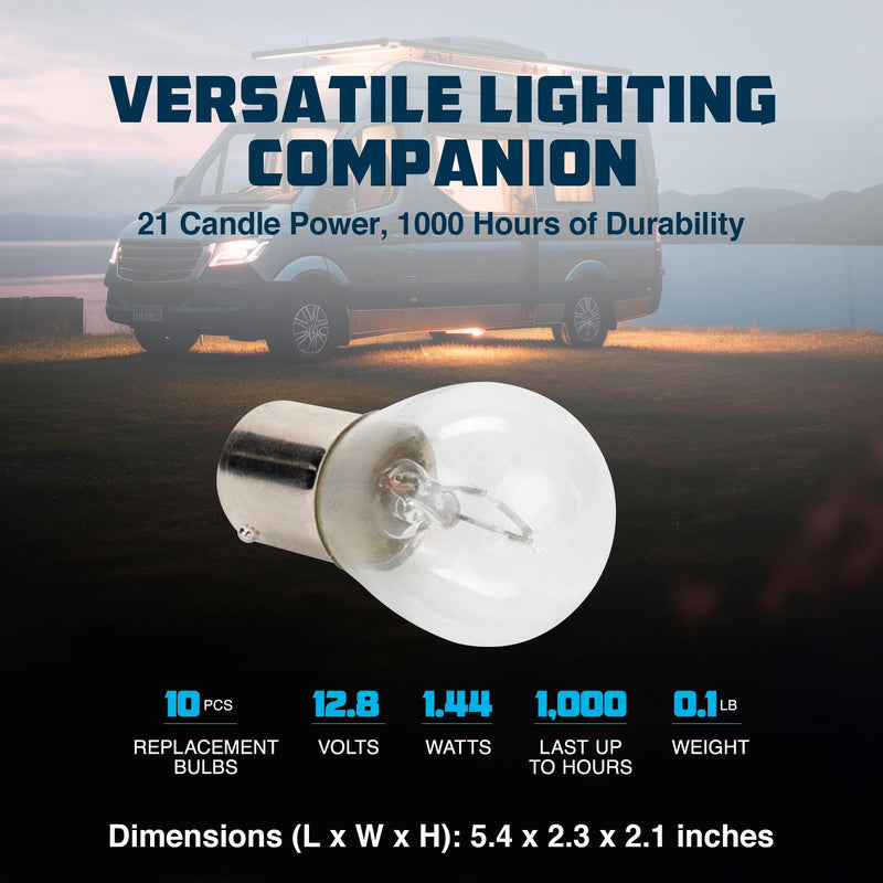 Camco 54788 Replacement 1141 Auto/RV Backup Light Bulb - Box of 10