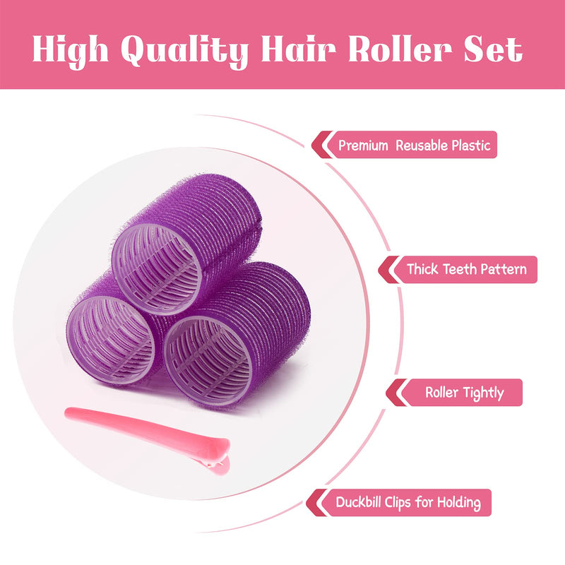  [AUSTRALIA] - Hair Rollers Set 40 PCS, PandyCare Hair Rollers For Long & Short - No Heat, Hair-friendly, Natural Effect, Includes 18 Rollers (1.73+1.41+0.98 inch), 20 Hair Clips,1 Rat Tail Comb ,1 Storage Bag