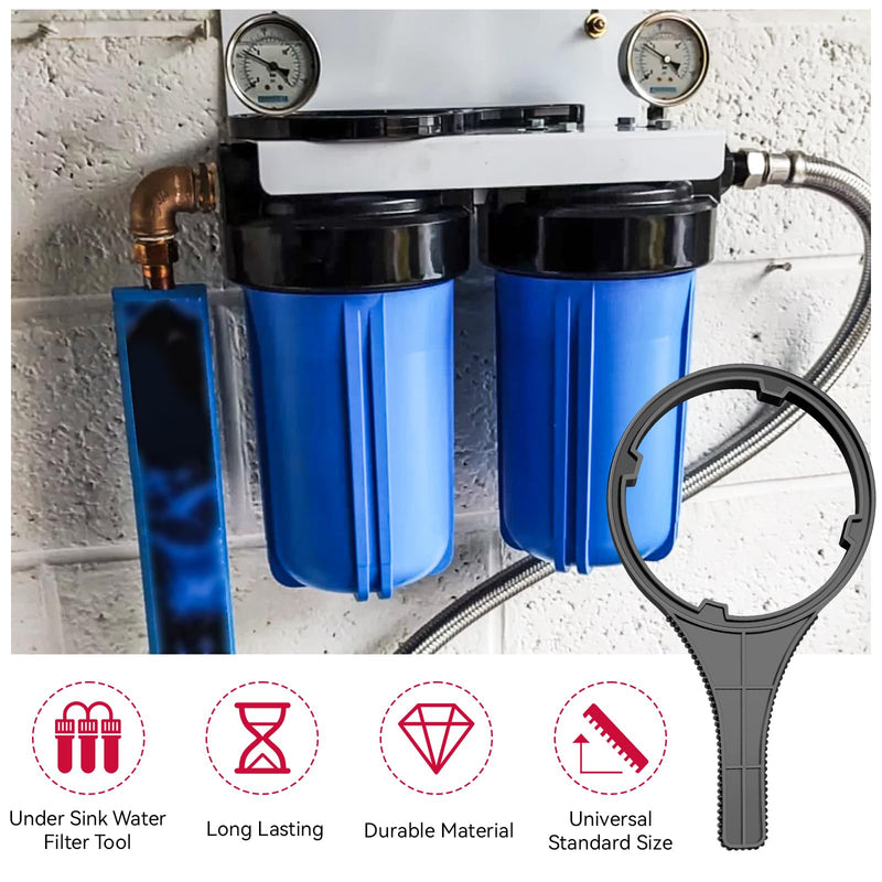 Heavy Duty Water Filter Wrench (6.38" Max Inner Diameter) for Big Blue-Style Filter Housings, Compatible with Most Water Filter Housings That Use 4.5" Diameter Filter Cartridges