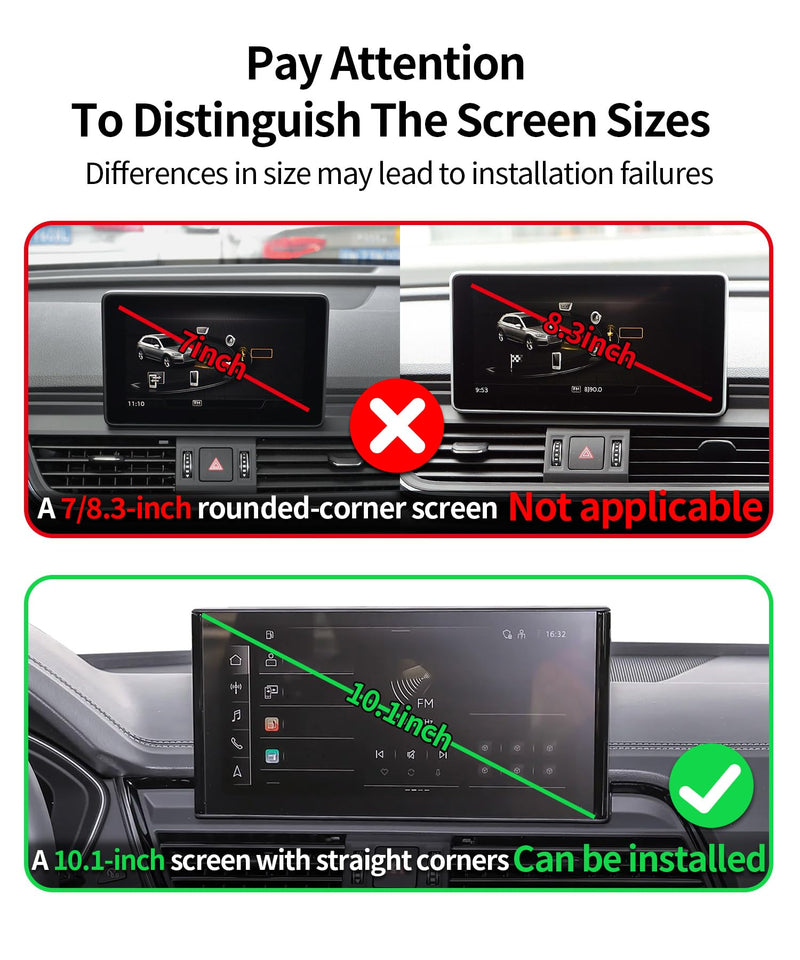 Wireless Charging car Phone Holder for Audi Q5 2021-2025/A5/S5/RS5 2020-2025/A4/S4 2020-2025 Accessories 10.1 inch Screen Fixed Clip,360° Rotation car Phone Mount Compatible with MagSafe 10.1-inch for 21-25 Q5/ 20-25 A5/S5/RS5A4/S4