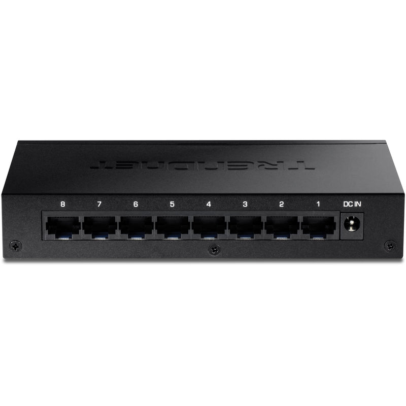 TRENDnet 8-Port Gigabit Desktop Switch, TEG-S83, 8 x Gigabit RJ-45 Ports, Ethernet Splitter, 16Gbps Switching Capacity, Fanless Design, Metal Enclosure, Lifetime Protection, Black