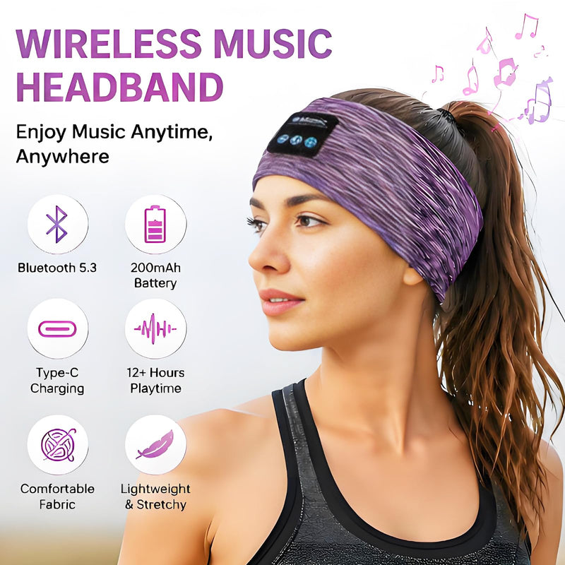Sleep Bluetooth Headphones, Sleep Headphones Headband Wireless for Sleeping Side Sleeper, Wireless Sleep Earphones for Workout Sports Yoga Running Travel (Dark red) dark red