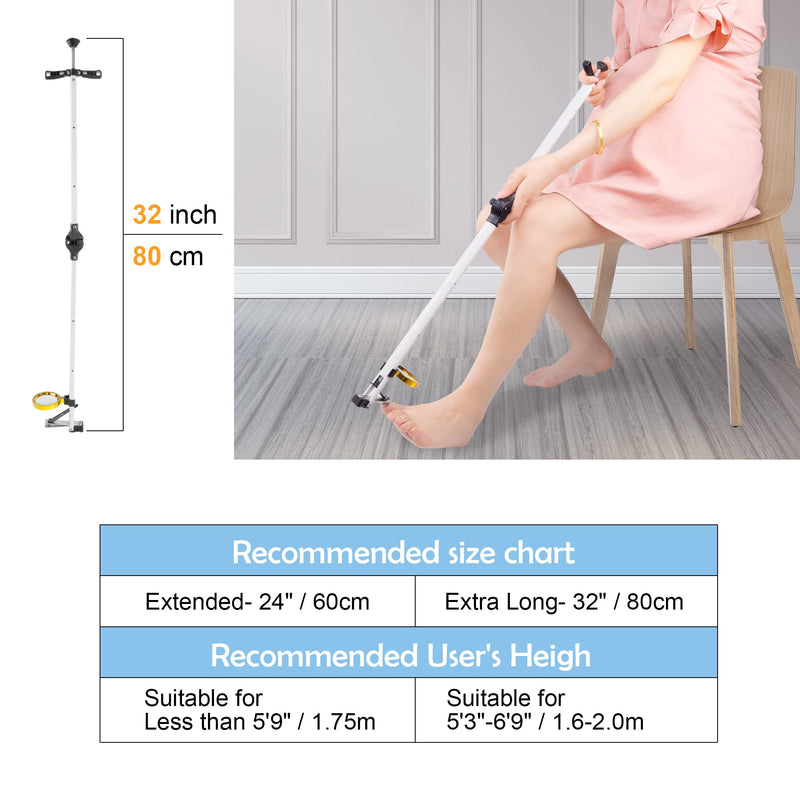 Foldable Long Handle Toenail Clippers Scissors, Easy Reach Pedicure Auxiliary Tools, Extended Nail Clippers for Seniors,Overweight, Hip and Waist Patients| Easy to Carry(with Magnifier, 32Inch) 32 Inch With Magnifier