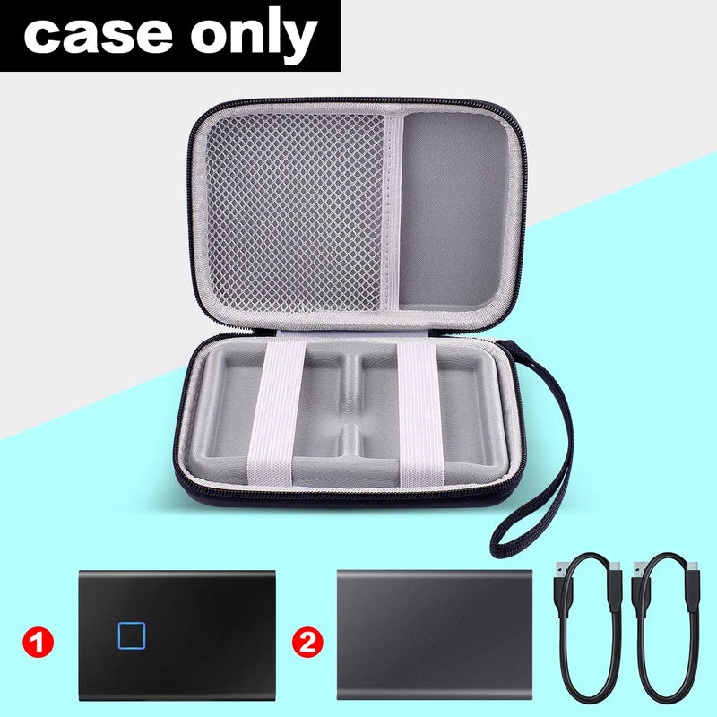 Hard Case Compatible with SanDisk 500GB/ 1TB/ 2TB/ 4TB Extreme Portable SSD, Case Compatible with Samsung T7/ for T7 Touch Portable SSD - 1TB, 2TB, 500GB USB 3.2 External Solid State Drive