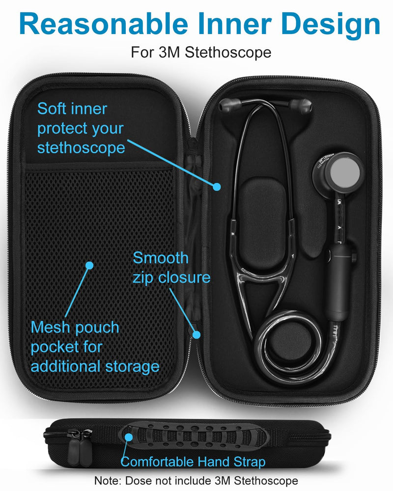 Hard Stethoscope Case for 3M Littmann CORE Digital Stethoscope, Compact & Portable Storage Case, Carrying Case Only