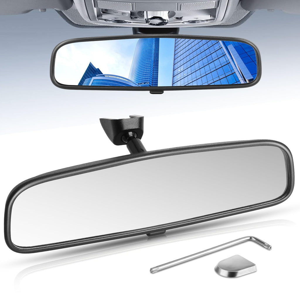 10.6" Rear View Mirror, Interior Rearview Mirror Universal Fit Type, Compatible with Jeep Wrangler Nissan Rogue Altima Toyota Corolla Camry Tacoma Ford F150 Focus Honda Civic Accord and More for car 10.6" Universal Rear View Mirror