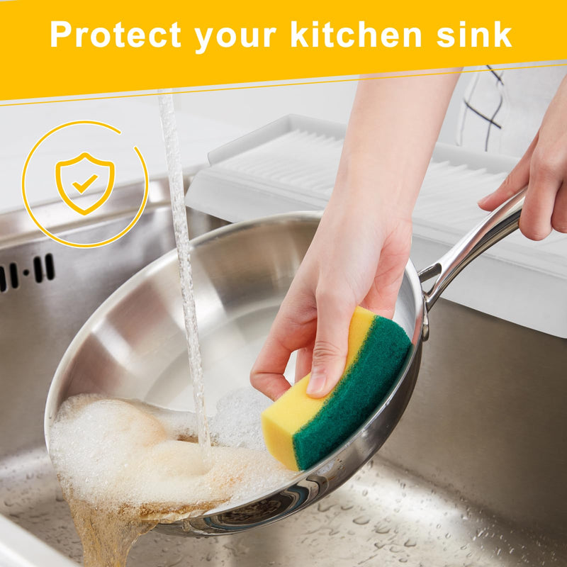 Silicone Sink Edge Protectors - Multifunction Accessories, Splash Guard & Draining Mat for Kitchen, Bathroom Sink, Steel, Granite, Quartz Countertops (Transparent, 4 * 30in) Transparent