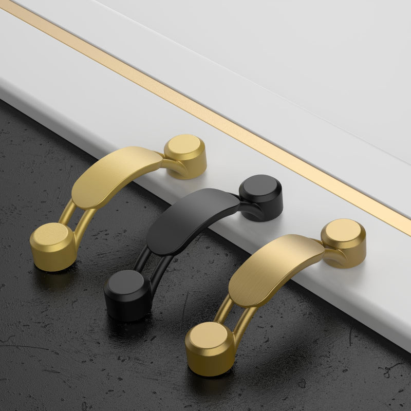 Asidrama 10 Pack 3 Inch(76mm) Champagne Bronze Kitchen Cabinet Handles, Cabinet Pulls Kitchen Cabinet Hardware for Cupboard Drawer Pulls 3" Hole Center