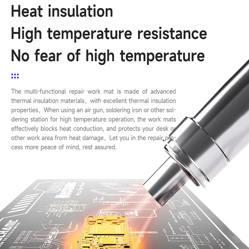 Mechanic V77/V78/V79 Multi-Function Phone Repair Work Mat, Motherboard Fixing Pad, Heat Insulation (V78) V78