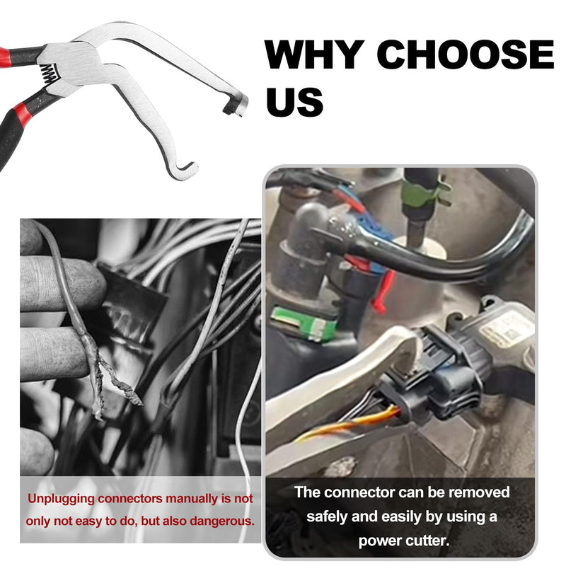 Electrical Disconnect Pliers 37960, 37980, Electrical Connector Separator 13120, 8in Automotive Tools Electrical Connector Pliers, Automotive Tools for Push Tab Style Plugs (3-Piece Set) Straight and 60 Degree