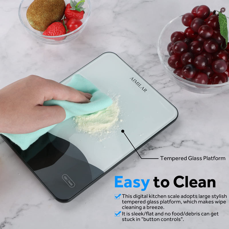 AIMILAR Food Scale, Chargeable LED Display 22lb with USB C Rechargeable Digital Kitchen Food Weight Scale for Baking and Cooking with Ounces and Grams 1g/0.1oz