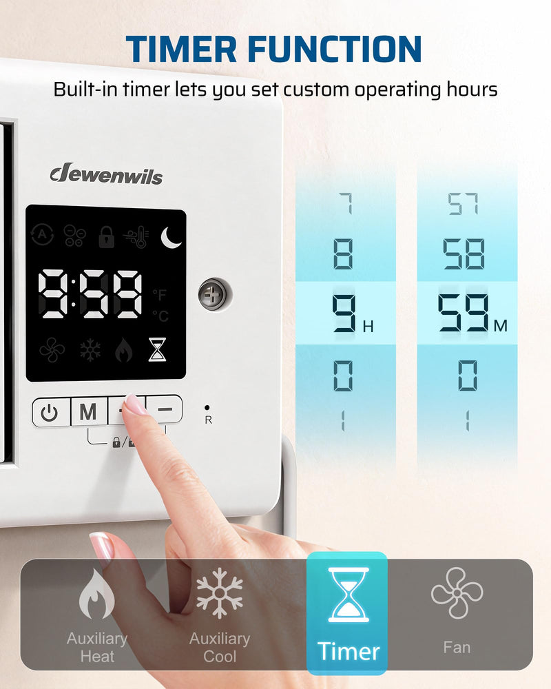 DEWENWILS Register Booster Fan, 4" x 10" Register Holes, 180 Adjustable Grille Vent Fan Booster, Improves Heating & Cooling Vents, Quiet 140 CFM, Panel & Remote Control for Room, Floor, Wall, White 4" x 10"