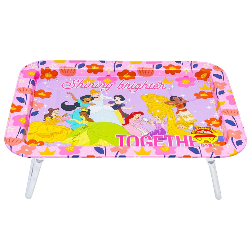 Disney Princess Lap Desk Bundle - 17" Rectangular Tray with Foldable Legs | Disney Princess Foldable Tray for Eating, Reading, Working Plus Stickers, More | Laptop Tray for School, Travel Activities