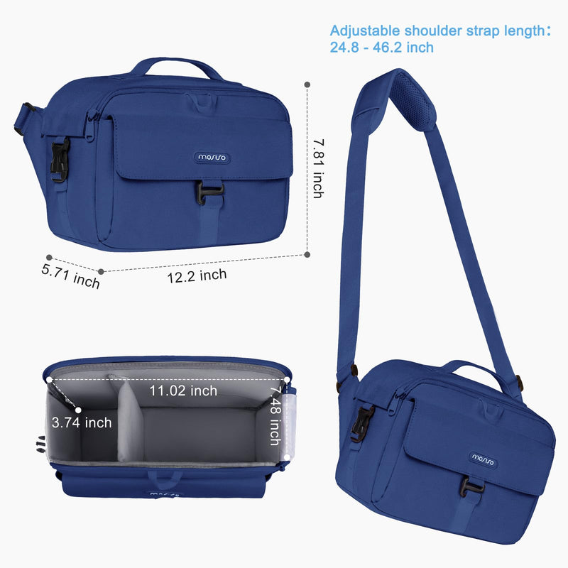 MOSISO Camera Shoulder Bag Camera Case Crossbody Sling Purse, Navy Blue | DSLR/SLR/Mirrorless Compact Padded Photography Handbag with Rain Cover Compatible with Canon/Nikon/Sony Cameras and Lenses