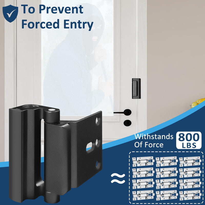 6 Pieces Home Security Door Reinforcement Lock, Door Locks for Kids Safety Front Door, Child Proof Door Lock Latch from Inside, Withstand 800lbs of Force Prevent Unauthorized Entry, Black 6