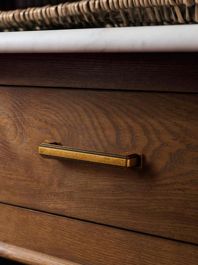 SORWDUREM 5 Pack 5 Inch(128mm) Antique Brass Cabinet Pulls Drawer Pulls Kitchen Hardware Cabinet Handles Cupboard Kitchen Hardware 5"(128mm) Hole Center