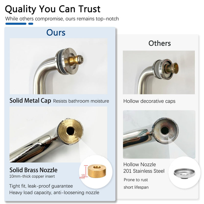 Glass Shower Door Handle, Bathroom Shower Door Replacement Handles, Back to Back 304 Stainless Steel Pull Hardware for Sliding、Frameless Shower Doors Pull Handle (Brushed Nickel, 6 inch) Brushed Nickel