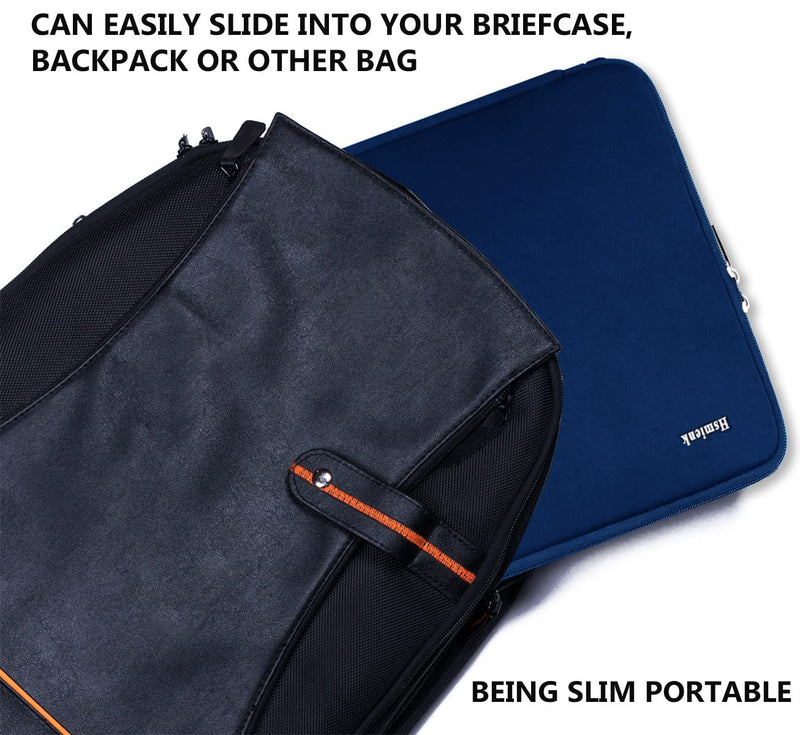 Laptop Case 14 inch, Shockproof Protective Computer Cover Flip Case Briefcase Carrying Bag Compatible with 14"-15" HP, Lenovo, Asus, Acer, Notebook, Chromebook Computer, Blue