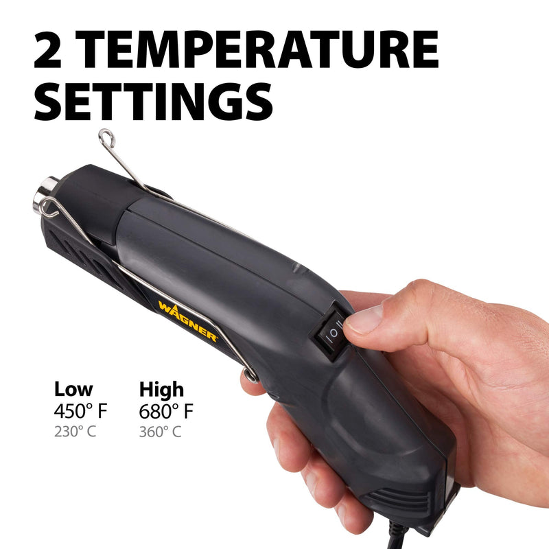 Wagner Spraytech 2410910 HT400 Electric Kit Heat Gun, Heat Gun for Electrical Wire Repair, Shrink Tubing, Shrink Wrapping, Electric Wiring, Auto Body Work, Dual Temperature 680 & 450 Degrees Electrical Kit