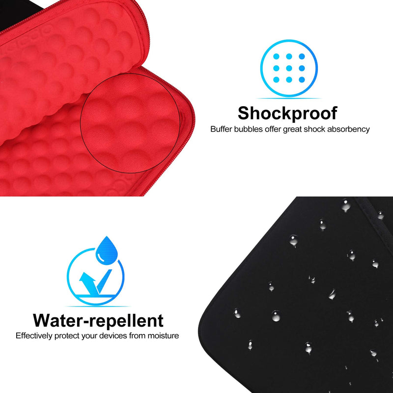 Lacdo Tablet Sleeve Case for 11 inch iPad Pro M4 / 11 inch iPad Air M2 / 10.9 inch iPad / 10.2" iPad / 10.9" iPad Air / 10.5 iPad Pro Air, 11 inch Samsung Galaxy Tab A9+ Bag, Fit Magic Keyboard, Red 9-11 Inch