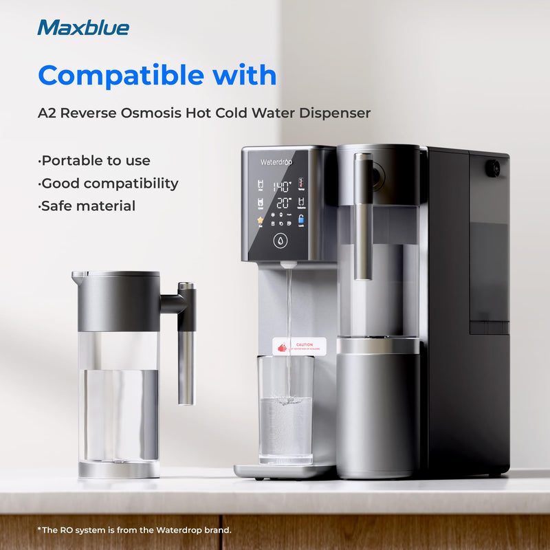 Maxblue PWD Pure Water Tank Compatible with Waterdrop A2 Countertop Reverse Osmosis System, Portable Pure Water Tank, BPA Free, 40 OZ