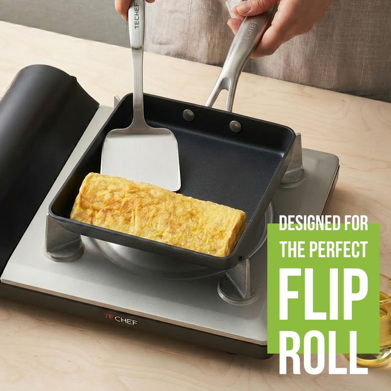 TECHEF - Onyx Collection, Nonstick Tamagoyaki Japanese Omelette Pan/Egg Pan (PFOA Free), Made in Korea Square Omelette Pan