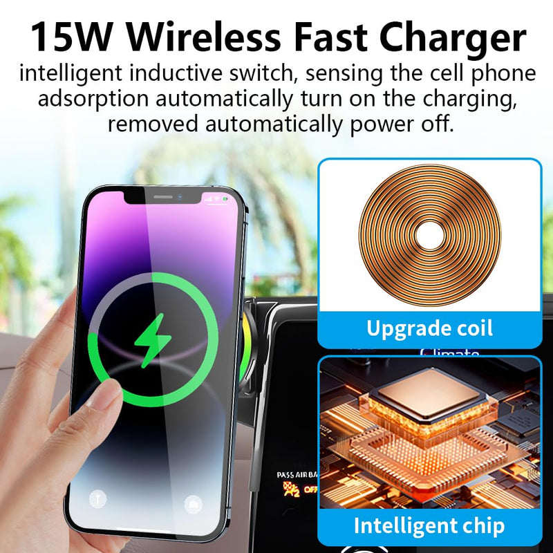Car Magnetic Phone Mount for Toyota Sienna 2021 2022 2023 2024 Auto Interior Accessories Best Cellphone Holder Fast 15W Wireless Charger Cell Phones Charging Screen Stand Dashboard Accessory