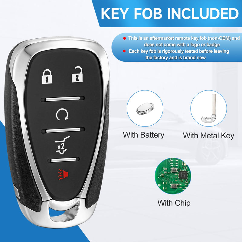 2 Pcs Key Fob Replacement Remote fits for Chevy Equinox 2018 2019 2020 2021 2022 2023 2024 2025 Smart Car Keyless Entry Remote HYQ4AA HYQ4AS 315 MHZ ID46
