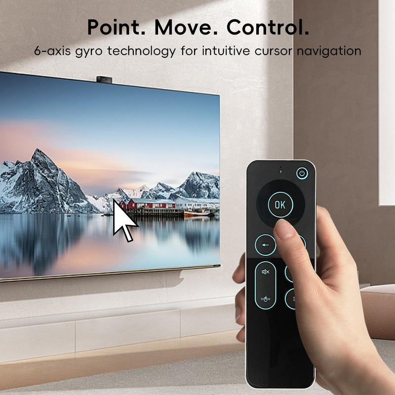Air Mouse with Backlit Keyboard, Bluetooth & 2.4G | Rechargeable USB-C • 7-Color Backlit • 6-Axis Gyro • IR Learning • Android TV, PC & Smart TV Compatible