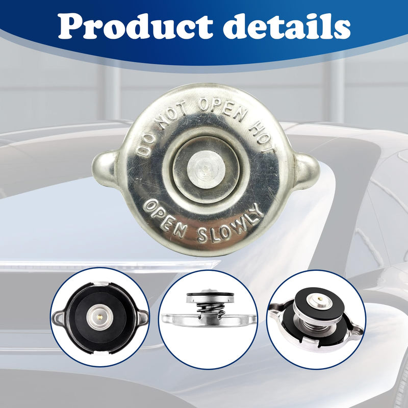 Pack-1 Radiator Cap, Stainless Steel Engine Seal Cover, 16 PSI Original Equipment Replacement, Durable Radiator Cover Assembly, Automotive Part, Compatible with Dodge, Jeep (Silver)