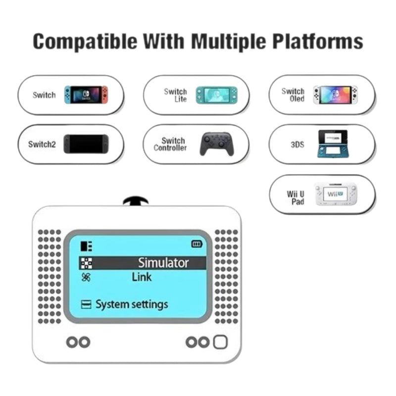 PEGLY Smart NFC Emulator Compatible with Nintendo Switch, 3DS, and Wii U, 1.2" OLED Display, Rechargeable NFC Device with High-Capacity Storage for NFC-Enabled Games