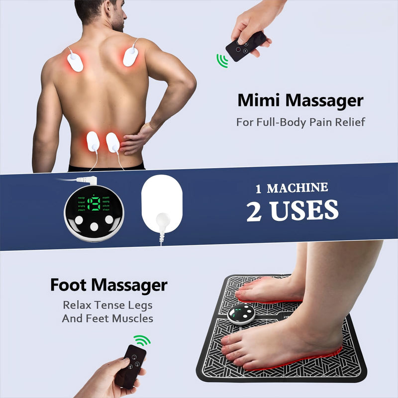 Phixnozar TENS & PMS, Transcutaneous Electronic Nerve Stimulator, EMS Foot Massager Mat for Muscle Relaxation,Back & Leg Foot Massage XL